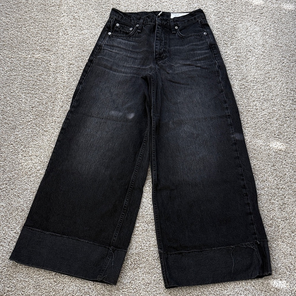 rag & bone Black Wide-Leg Jeans